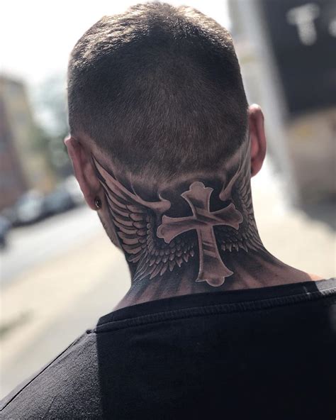 necklace tattoo men|religious neck tattoos for men.